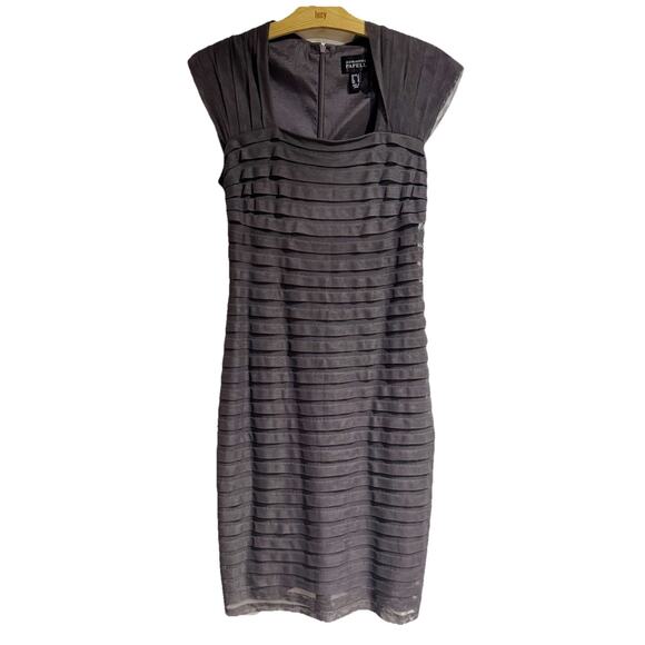 Adrianna Papell Dresses & Skirts - Adrianna Papell Purple Gray Layered Tiered Mesh Evening Cocktail‎ Dress Size 8